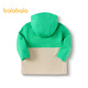 Balabala children's clothing boys' jacket children's fashion patchwork hooded autumn clothing green coffee tone 00445 110 cm