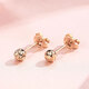 Fat Donglai's same style Russian rose gold earrings for women, purple gold plated 18K new fashion simple temperament car flower Bean Ding earrings (pair of rose gold)