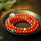 BOSFRU Natural Liangshan Cherry Red South Red Agate Bracelet Design 108 Buddha Beads Bracelet Light Luxury Jewelry Gift for Girls