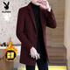 Playboy can wear up to 280Jin Jin is equal to 0.5kg. Middle-aged men fat men's large size casual mid-length woolen coat men's woolen windbreaker. Black upgraded version of mid-length woolen coat thickened L. It is recommended to wear 122Jin Jin is equal to 0.5kg.