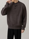 Men's 2025 New Men's Henley Collar Half-cardigan Simple Sweater Men's Casual Commuting Sweater Burgundy 2XL One Size