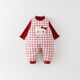 G.DUCKKIDS baby velvet and cotton overalls winter style Korean style cute romper knitted bottoming baby onesie set KT cat overalls two-piece set (velvet and cotton) 80cm 80