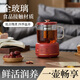 Duanyue health pot, mini tea maker, health cup, electric stew cup, multi-functional flower boiling teapot, kettle, small electric heating cup for one person in the office, full glass mini electric heating glass cup, retro green - smart 600ml single pot + tea drain + base