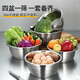 Chuidahuang 304 stainless steel basin and sieve five-piece set, thickened vegetable basin and basin, seasoning, marinated meat basin, rice sieve, five-piece set