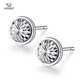 Aido diamond pt950 platinum earrings for women, fashionable platinum earrings for men, shiny car flower earrings, small earrings, one pair, 2.3-2.5g