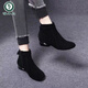 Boots de cuero genuino de carpintero Boots de cuero suave tacón grueso 2025 Nuevas botas desnudas zapatos de gran tamaño para mujeres grandes tacón redondo de tacón bajo y botas mate de otoño primavera negra y otoño 36