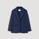OVV autumn and winter hot sale women's lapel collar simple one button casual commuting wool suit jacket navy blue S