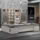 Boss Litang's office desk and chair combination with double cabinets, simple and modern president's table, manager's table, supervisor's table, luxurious and elegant executive desk, 2.4-meter boss's table (including luxury double-sided cabinets)