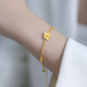 Feiyu's new 18k gold small peach blossom love bracelet for women 999 gold twin flower bracelet 3d hard gold versatile plain gold gift twin flower bracelet