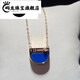 Yulong Dominican Blue Amber Ring Pendant Women's Amber Clavicle Chain Gold Inlaid Birthday Gift for Chinese Valentine's Day