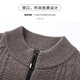 SHANSHAN Shanshan Thickened Men's Wool Sweater Knitted Cardigan Men's 100% Pure Wool Autumn and Winter Business Casual Jacket Camel XL (180/96A)