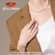 Jingrun Pearl Ring Xingman S925 Silver Freshwater Pearl Ring Daily Elegant Ring Birthday Gift White 11-12mm