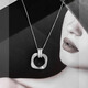 Yican Geometric Pendant Necklace for Women Light Luxury Niche Simple and High-end Clavicle Chain 2025 New Temperament Sweater Chain Neck Chain Silver Geometric Pendant Necklace for Women
