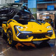 Nile children's remote control car can sit on a baby's baby electric car and can drive a four-wheeled toy car stroller luxury yellow paint - rubber soft wheels + high-power battery