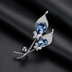 QUAMER Temperament Brooch Women's Ice Core Wheat Corsage Brooch Suit Luxury Fashion Versatile New Year One Blue Diamond Brooch