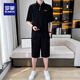 罗蒙（ROMON）夏季套装男士短袖Polo男衫搭配休闲运动短裤新款潮流时尚一套男 719白色套装 XL