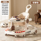 Qiaran Japan children's walker anti-o-leg baby 2025 anti-rollover stroller for babies over 9 months old Top configuration - light luxury coffee silent wheel + light + music plate + foot pad + push handle