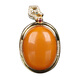 OUCERNY old beeswax pendant S925 silver inlaid with natural amber honey-filled chicken fat red large egg noodle pendant Baltic Sea gift for women silver inlaid beeswax pendant one thing one certificate free rope