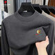 Pierre Cardin's new sweater gray American retro Henry collar sweater men's winter lazy style high-end inner sweater milk white M (110)