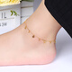 Six pills 18k gold anklet female ring four-leaf clover rose gold color gold transfer small gold beads simple personalized pendant anklet 1