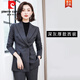 Pierre Cardin Gray Suit Suit Fashionable Professional Wear Temperament Goddess Model CEO Big Brand Noble Suit Two-piece Spring Autumn Winter Dark Gray Suit Thick L