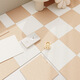 Square splicing carpet self-adhesive living room Japanese-style crawling mat simple bedroom bedside blanket easy care full mat mat off-white + rice camel 30 cm * 30 cm 2 pieces