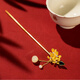 Kamalun (KAMALUN) Hotan jade hairpin for women 2025 new style updo hairpin ancient style walking hairpin new Chinese style horse face skirt Hanfu hair accessories gold + brand gift box without engraving