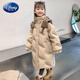 Disney Girls Down Jacket 2025 Winter New Children's Thickened Jacket Medium and Large Children's Winter Mid-Length Jacket Khaki 160