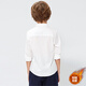 LUOBOBEIBEI children's shirt white boys' long-sleeved shirt table New Year's greetings school style plus velvet white 170