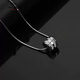 Platinum transfer bead men's necklace silver trendy niche simple light luxury trendy brand silver with 60cm+ snake bone chain