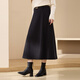 Xianlixiu cover-span slimming A-line skirt plus size women's intellectual commuting all-match skirt fat mm winter new style 3928 black gray XL