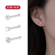 Dijing S999 silver earrings for women, simple double-headed ear sticks, no need to pick birthday gifts for sleeping, ear piercing invisible