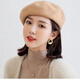 Gu Wenlun's hat with wig for middle-aged and elderly women in autumn and winter, shoulder-length short hair, Internet celebrity woolen beret, versatile short, khaki hat, shoulder-length short hair, light brown + hairnet