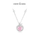 Chow Tai Sang S925 Silver Wish Apple Necklace Female Niche Light Luxury High-end Birthday Gift for Girls Wish Apple Silver