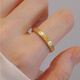 Shixi 999 solid gold ring ancient auspicious gold open ring men and women same style imitation gold couple wedding ring
