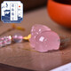 Qiyu 2025 new pink crystal Pixiu pendant for women’s birth year pink crystal necklace amulet pendant small Pixiu