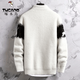 Woodpecker Mink Sweater Men's Autumn and Winter Men's Knitted Sheep Bottoming Sweater Casual Versatile Thickened Warm Top 147 Gray (Skin Friendly and No Pilling) XL