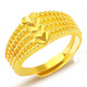 Fat Donglai's same style 18K gold love ring Hong Kong duty-free gold 18k live heart five-line multiple rings for women, double heart ring