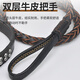 Medium and large dog leash cowhide dog chain golden retriever explosion-proof dog walking rope collar 3.5 black cowhide collar + leash set
