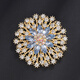 WOUG elegant lady snowflake brooch alloy inlaid glass rhinestone pin clothing fixed acrylic snowflake
