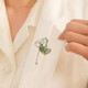 Zushange Butterfly Brooch Women's Semi-Permeable Insect Tassel Niche Light Luxury Gradient Suit Corsage Temperament Pin for Birthday Gift Green