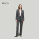PRICH Sheep Wool Temperament Lapel Business Suit Spring Commuting Jacket Women 16 Light Gray Suit XS (155)