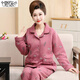 Modal autumn and winter sandwich pajamas for women pure cotton thickened thin quilted fat mm plus size air cotton home clothes middle-aged women 12146 XL recommended 120-140Jin Jin equals 0.5 kg