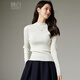Late White New Product 2025 Autumn Fashion Sweater Versatile Solid Color Casual Commuting Sweater Women's Off-White XL