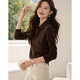 Mohan Yimei warm and comfortable lapel fungus age-reducing shirt for women 2025 winter new style German velvet fashion shirt