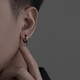 Mansheng 999 Pure Silver Earrings Men's High-end Sensitive Rings 2024 New Trendy Women's Single Black Earrings Men's Gift S999 Pure Silver Black 12mm Single