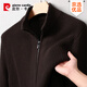 Pierre Cardin 100% cotton jacket men's autumn and winter thick anti-pilling stand-up collar American thick knitted cardigan sweater jacket men's Shangqing XL 175 135-150Jin Jin is equal to 0.5 kg