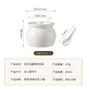 Baijie stew pot with spoon, small earthenware pot, ceramic bowl, lard pot, water-proof bird's nest steaming soup pot, steamed egg bowl with lid, white 400ml