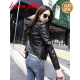 Larrenfitty Light Luxury Women's Clothing Brand Leather Jacket Women's Short 2022 Spring and Autumn New Style Waist Slim Motorcycle Small Washed Leather Jacket Black M