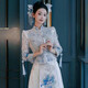 ANJY Blue High-end Heavy Industry Xiuhe Wedding Clothes 2025 New New Chinese Style Small Bride Wedding Clothes Out-of-Pavilion Clothes Malay Coat No Headwear M 95-105Jin Jin is equal to 0.5 kg